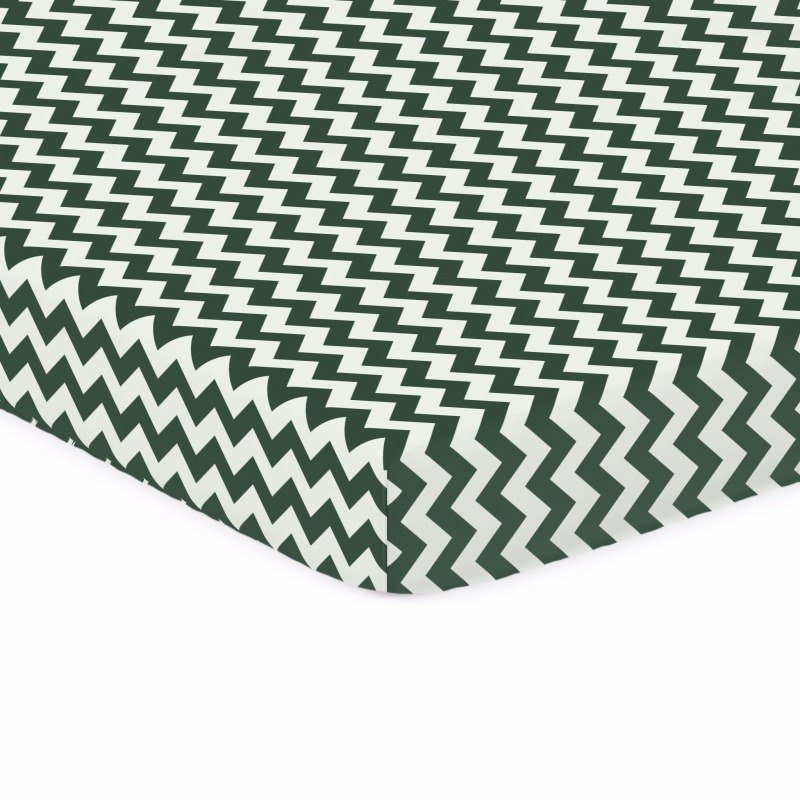 Hunter Green Chevron Zigzag Crib / Toddler sheet