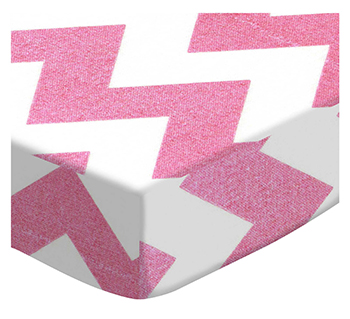 Sparkly Pink Chevron Play Yard - Fits UPPAbaby Remi sheet